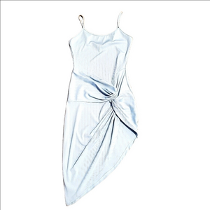 SWS Y2K Fairycore Midi Dress Ribbed Sleeveless Asymmetrical Bodycon Stretch EUC